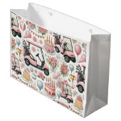 女の子のためにテーマを設定したゴルフの誕生日パーティーピンク ラージペーパーバッグ (正面アングル)