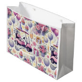 女の子のためにテーマを設定したゴルフの誕生日パーティーピンク ラージペーパーバッグ (正面アングル)