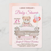 女の子のためにベビーシャワーを通る 招待状 (正面/裏面)