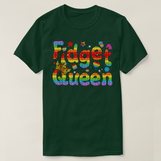 女の子のためにポップ・アートのfidgetクイーンはバブル感覚を押す tシャツ (デザイン正面)