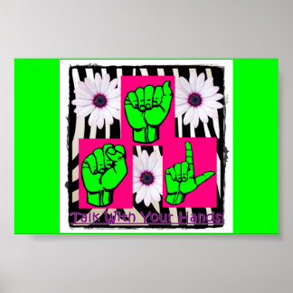 女の子のために手のポスターで話す ポスター