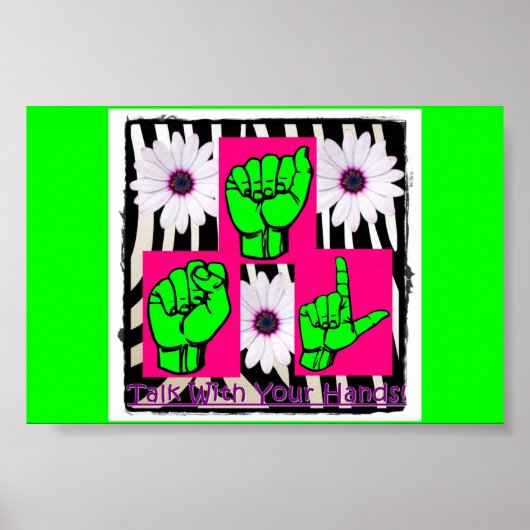 女の子のために手のポスターで話す ポスター (正面)