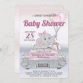女の子のために赤ん坊のシャワーを通学する 招待状 (正面/裏面)