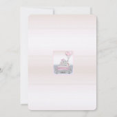 女の子のために赤ん坊のシャワーを通学する 招待状 (裏面)