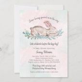 女の子のためのいくつかのバニーの特別な本の赤ちゃんシャワー 招待状 (正面)