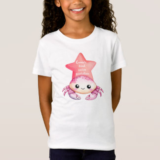 女の子のためのかわいいかに座のジャージTシャツ Tシャツ