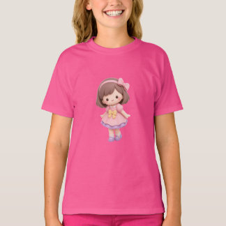 女の子のためのかわいいちびキャラTシャツ Tシャツ