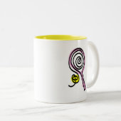 女の子のためのかわいいテニスのマグおよび女性またはコーチ ツートーンマグカップ (正面右)