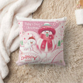 女の子のためのかわいいベビーの初めてのクリスマスの枕 クッション (ブランケット)