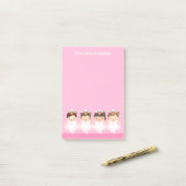 女の子のためのかわいい白鳥のバレエのバレリーナ ポストイット (デスク上)