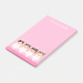 女の子のためのかわいい白鳥のバレエのバレリーナ ポストイット (アングル)