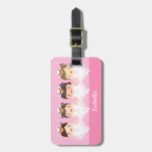 女の子のためのかわいい白鳥のバレエのバレリーナ ラゲッジタグ (正面縦)