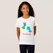 女の子のためのかわいいsaurus子供のワイシャツ tシャツ (正面フル)