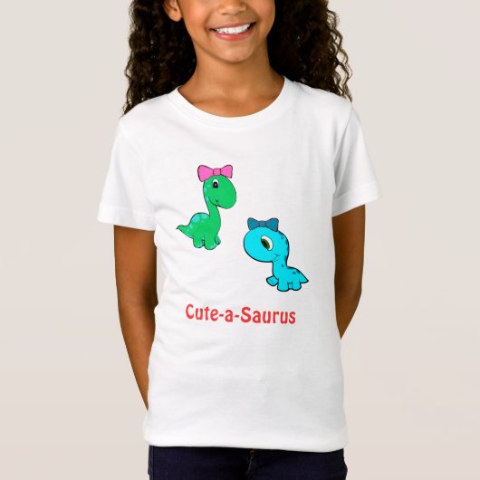 女の子のためのかわいいsaurus子供のワイシャツ tシャツ (正面)