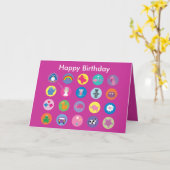 女の子のためのかわいらしい漫画アイコンはバースデー・カードを飾ります カード (黄色い花)