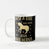 女の子のためのイエスと馬の馬のプレゼント コーヒーマグカップ (左)