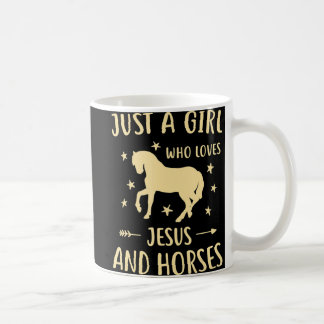 女の子のためのイエスと馬の馬のプレゼント コーヒーマグカップ