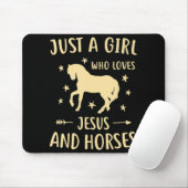 女の子のためのイエスと馬の馬のプレゼント マウスパッド (マウス)