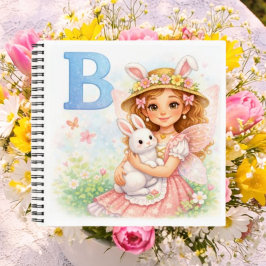 女の子のためのオーダーメイドBうさぎ名前ギフト ノートブック