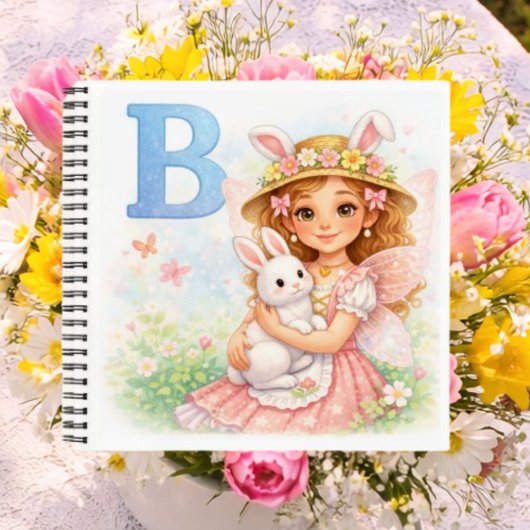 女の子のためのオーダーメイドBうさぎ名前ギフト ノートブック