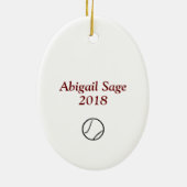 女の子のためのオーバルテニスクリスマスオーナメント セラミックオーナメント (裏面)