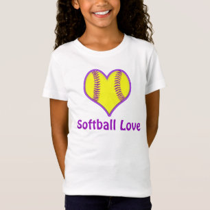 女の子のためのカスタマイズ可能でかわいいソフトボールのワイシャツ Tシャツ
