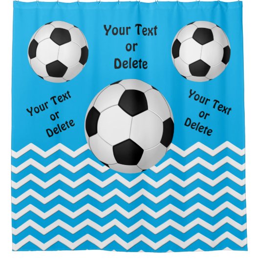 女の子のためのカスタマイズ可能なサッカーのシャワー・カーテン シャワーカーテン (正面)