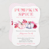女の子のためのカボチャのスパイス赤ちゃんシャワー招待状 招待状 (正面/裏面)