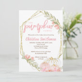 女の子のためのカボチャベビーシャワー招待状 招待状 (スタンド正面)