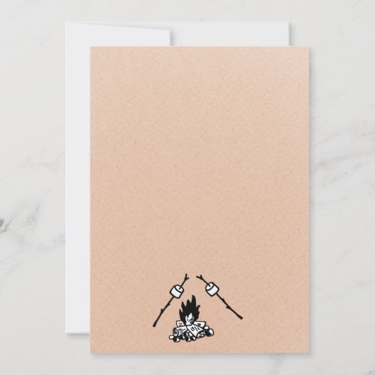 女の子のためのキャンプをテーマにした誕生日招待状 招待状 (裏面)