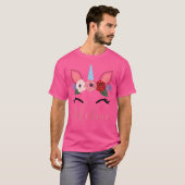 女の子のためのキュートなアデリーヌの魔法の花のユニコーン Tシャツ (正面フル)