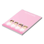 女の子のためのキュートなスワン・バレエ・バレリーナ ノートパッド (回転)