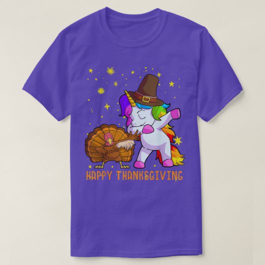 女の子のためのキュートUnicorn感謝Hilgm Hat Tu Tシャツ (デザイン正面)