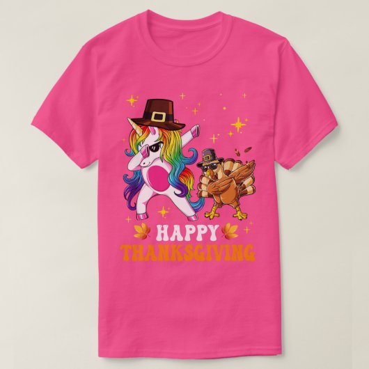 女の子のためのキュートUnicorn感謝Hilgm Hat Tu Tシャツ (デザイン正面)