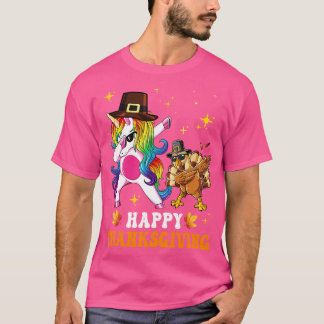 女の子のためのキュートUnicorn感謝Hilgm Hat Tu Tシャツ