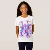 女の子のためのギターのワイシャツ Tシャツ (正面フル)