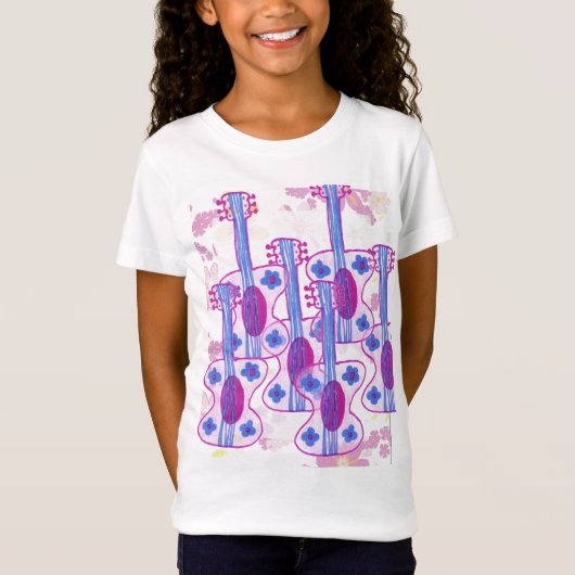 女の子のためのギターのワイシャツ Tシャツ (正面)