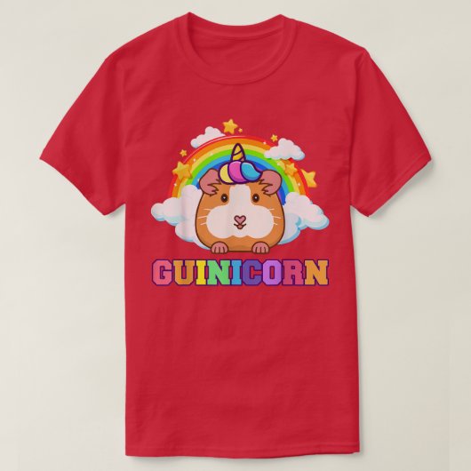 女の子のためのギニア豚のシャツUnicorn Gui Tシャツ (デザイン正面)