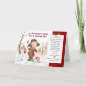 女の子のためのクリスマスゲーム。非表示の8つのアイテムを検索 カード (正面)