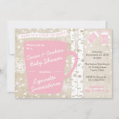 女の子のためのココアベビーシャワー外は寒い 招待状 (正面)