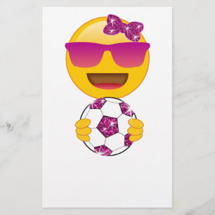 女の子のためのサッカーの選手Emoji 便箋