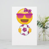 女の子のためのサッカーの選手Emoji 便箋 (スタンド正面)