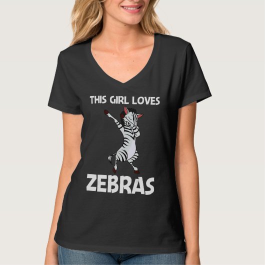 女の子のためのシマウマ キッズ アフリカの動物園の動物 1 Tシャツ (正面)