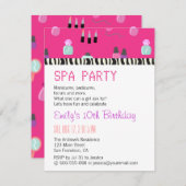 女の子のためのスパのパーティーを、甘やかします 招待状 (正面/裏面)