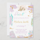 女の子のためのスパークリーパーティーカード 招待状 (正面)