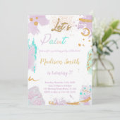 女の子のためのスパークリーパーティーカード 招待状 (スタンド正面)