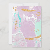 女の子のためのスパークリーパーティーカード 招待状 (裏面)