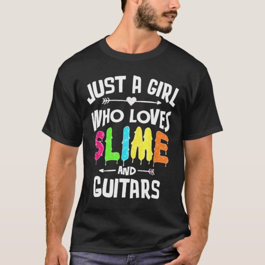 女の子のためのスライムとギター Tシャツ (正面)