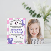 女の子のためのチェスの誕生日パカスタムーティー 招待状 (スタンド正面)