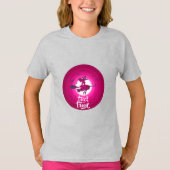 女の子のためのハッピーハローウィン衣装のトリックまたは治療 Tシャツ (正面)